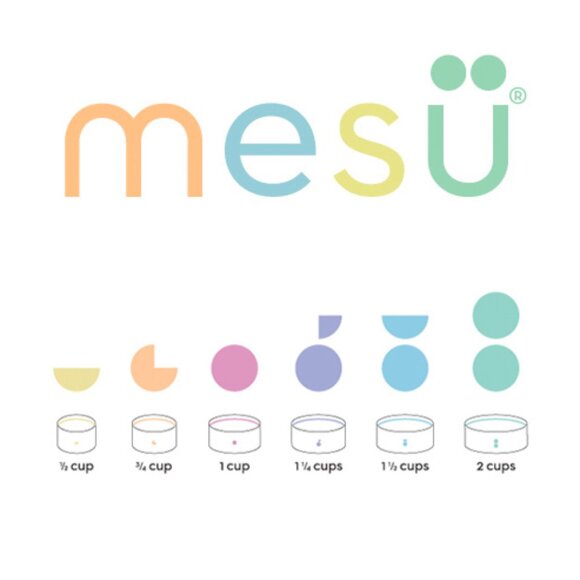 Mesu Nesting Measuring Bowls for Portion Control, White Pearl, Complete Set of 6 - Picture 6 of 8
